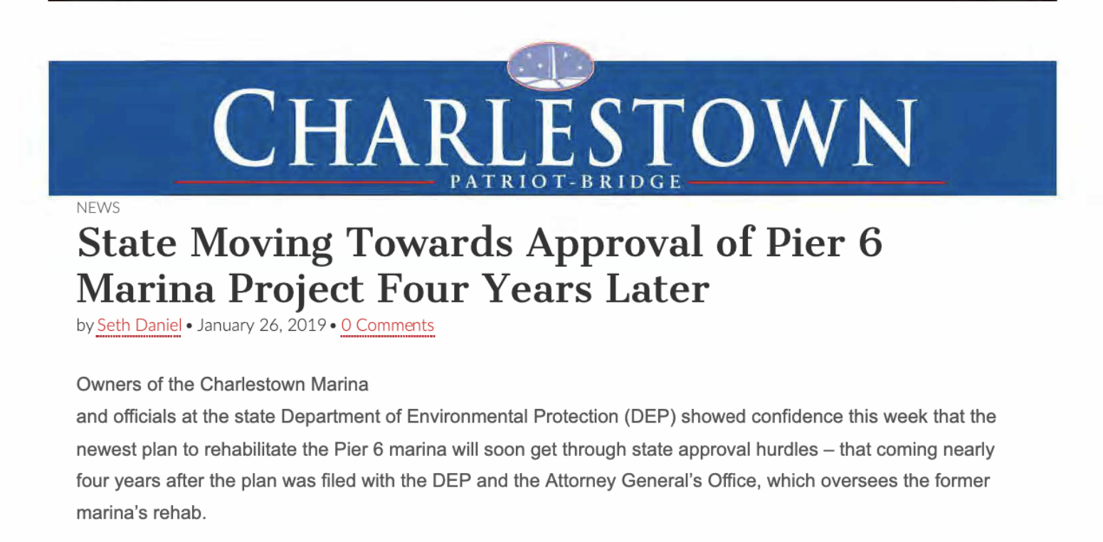 State Moving Towards Approval of Pier 6 Marina Project Four Years Later 2019